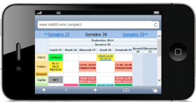 Consultation du planning via un téléphone mobile