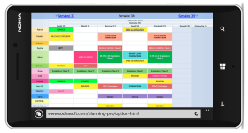 Affichage hebomadaire du planning via le smartphone