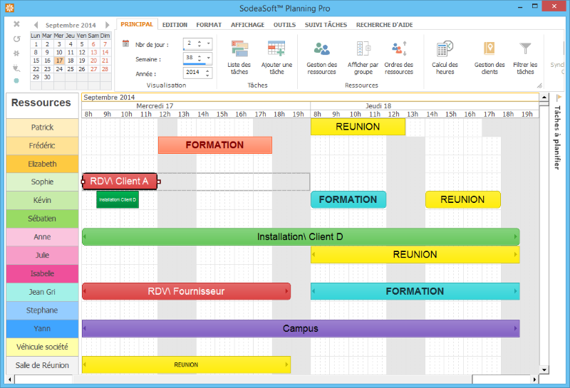 modele planning journalier horaire