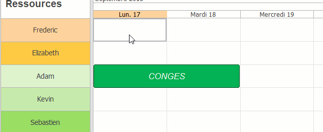 Planning horaire magasin