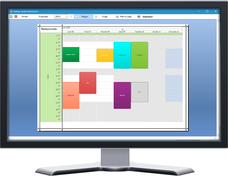 mise en page du planning