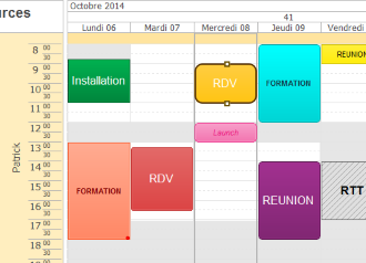 Planning Pro - Affichage des rendez-vous en mode Agenda