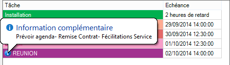 bulle d'aide avec le commentaire de l'alarme