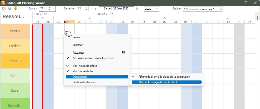 Calendrier Mensuel Plug-in pour le logiciel de Planning Pro