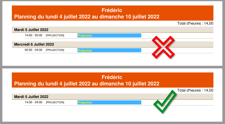 impression planning individuelle de nuit