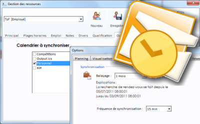 Outlook synchronisation avec le planning