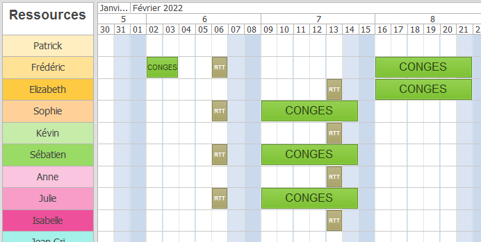 modele planning vacances entreprise