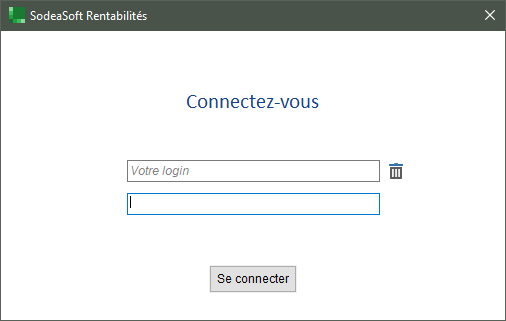 connexion au logiciel de rentabilités