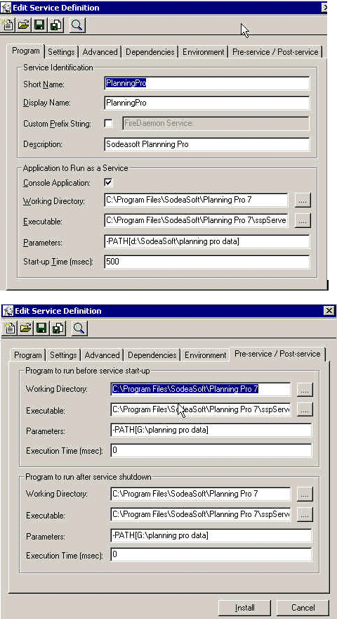 Comment mettre le logiciel serveur en mode service