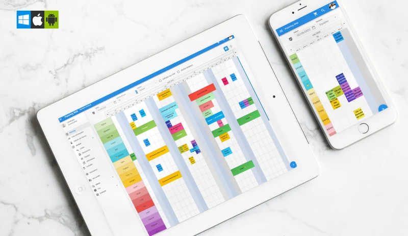 Planning Web sur smartphone